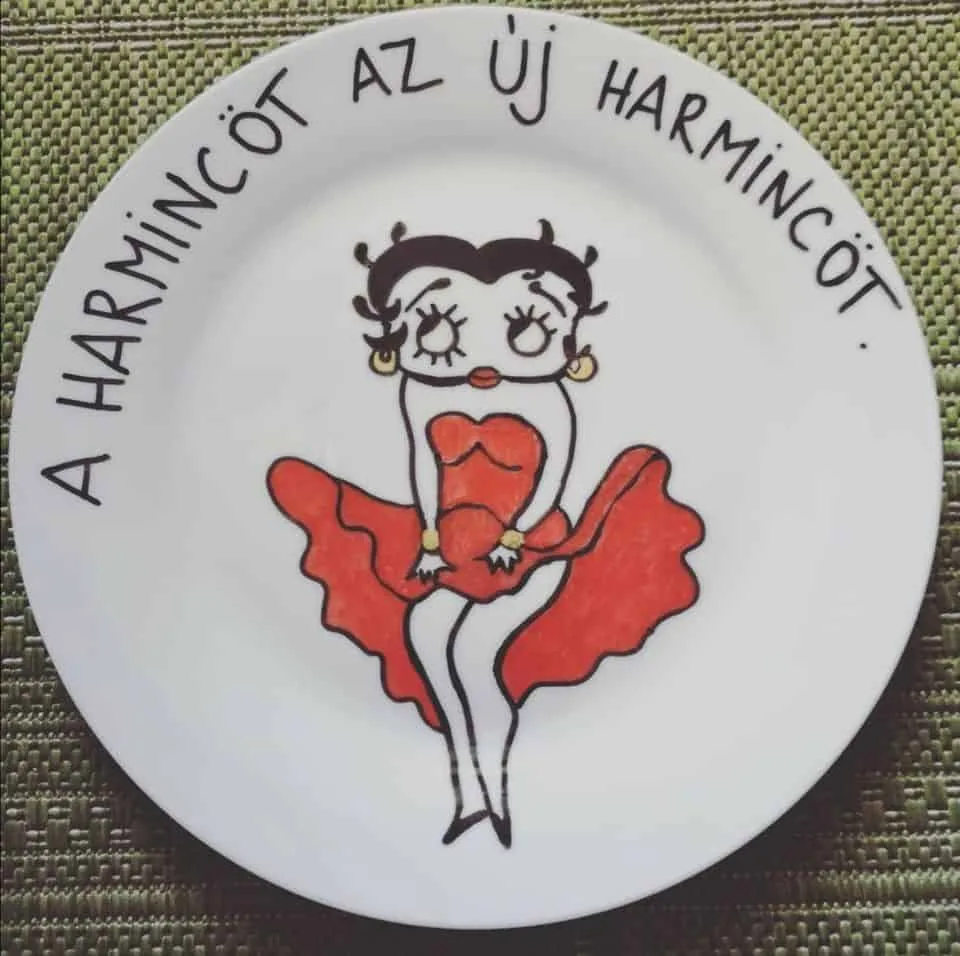 Betty Boop szülinapi tányér (a felirat szabadon választható)