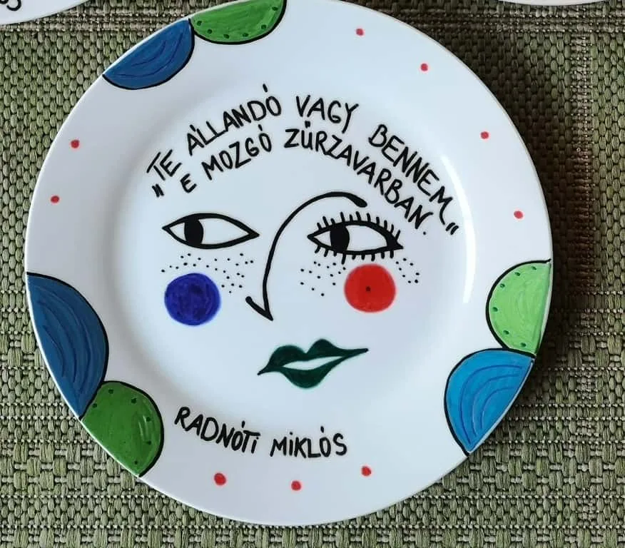 Radnóti verses tányér