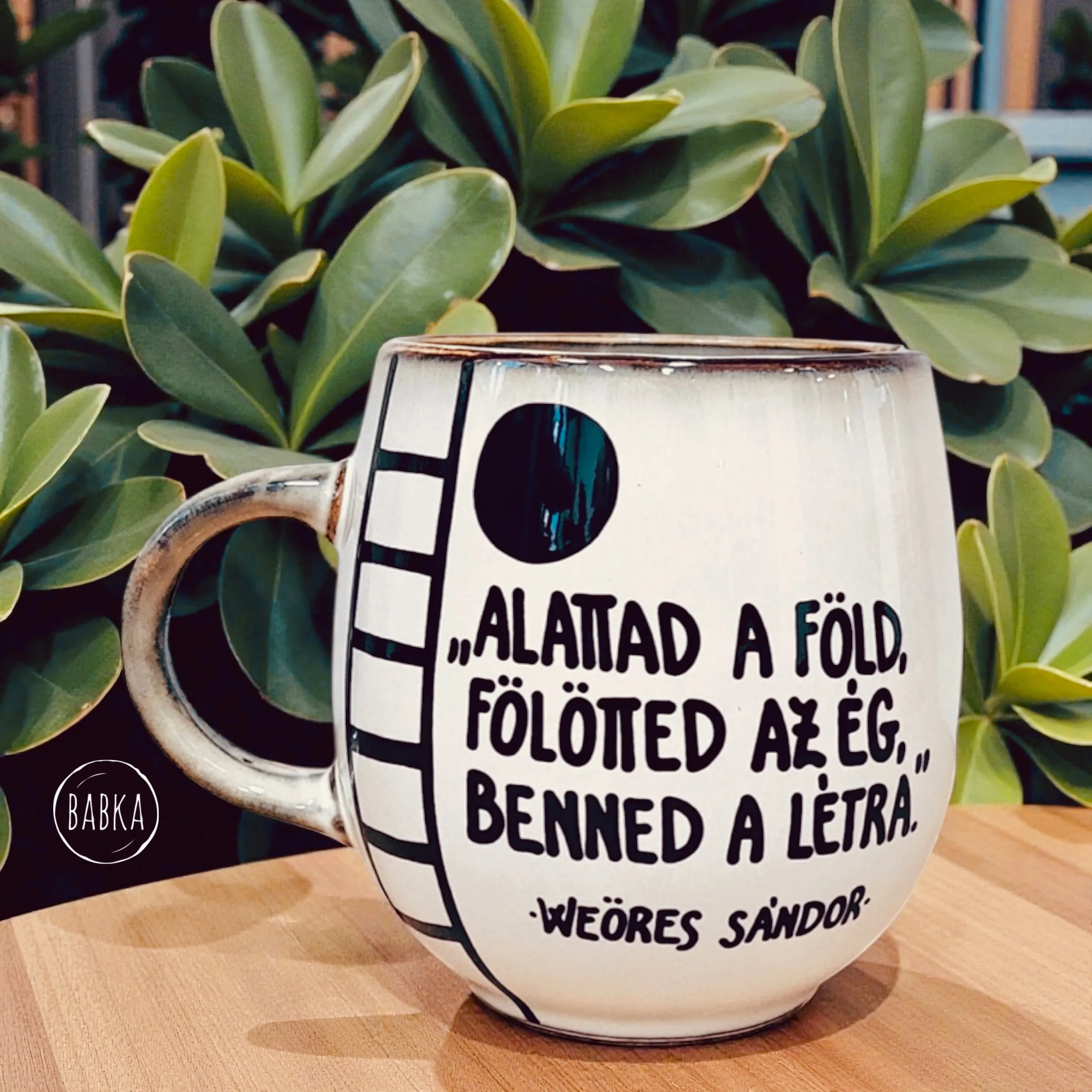 Weöres Sándor bögre (Alattad a föld, fölötted az ég, benned a létra)