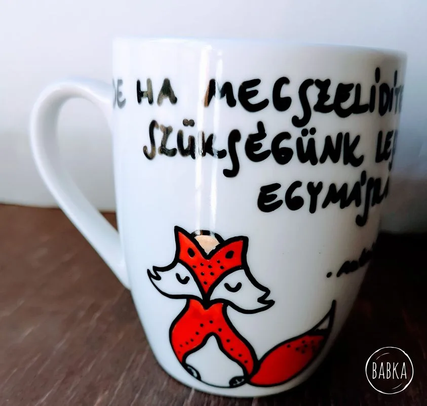 Piros rókás bögre