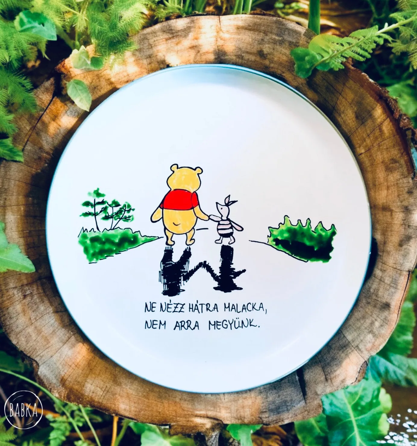 Micimackó tányér - Ne nézz hátra