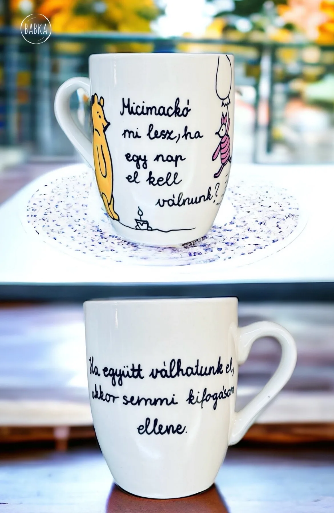 Micimackó bögre - együtt (Mi lesz, ha egy nap el kell válnunk?- Ha együt válhatunk el, semmi kifogásom ellene.)