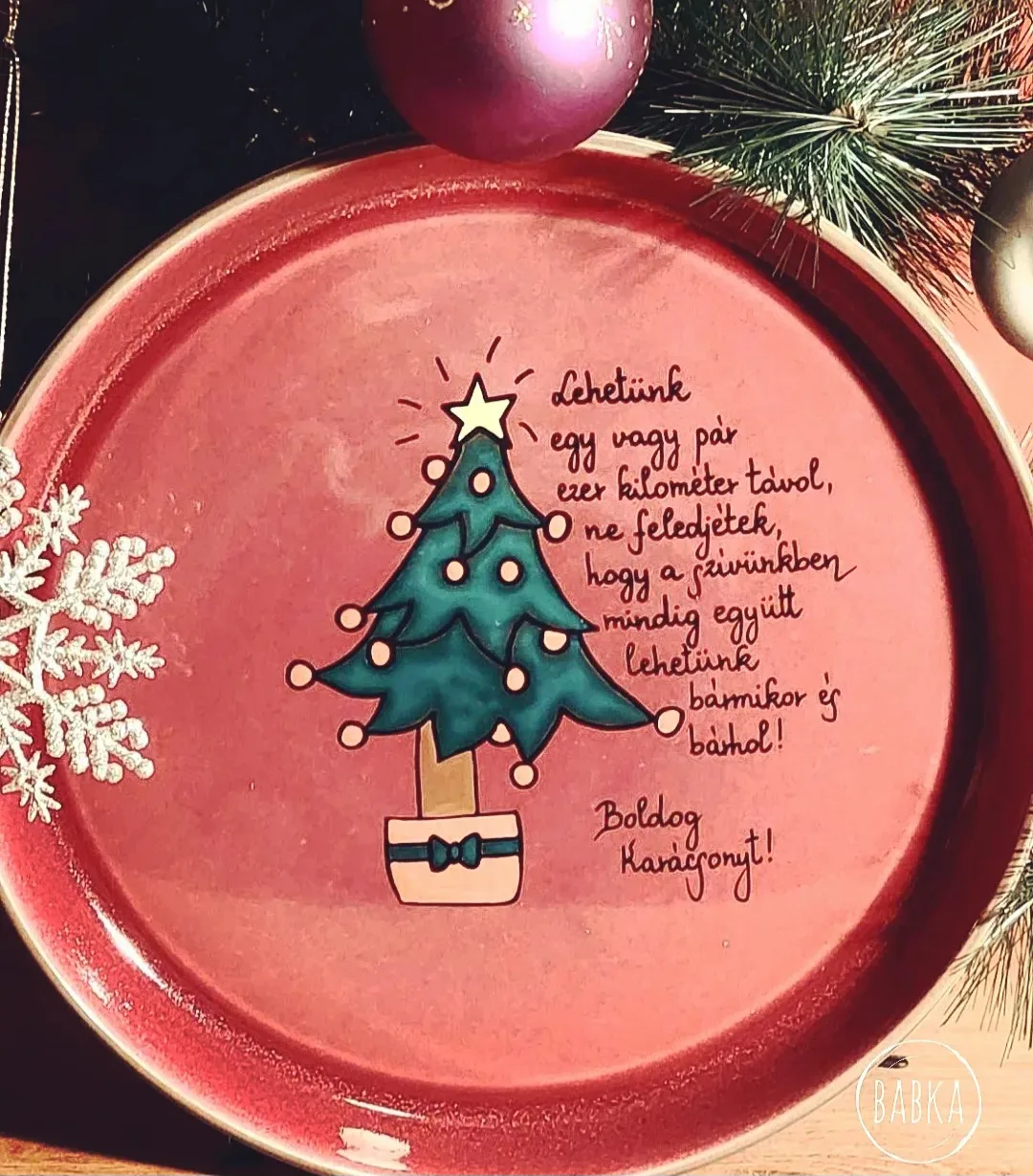 Karácsonyi pogácsás tál (27cm)