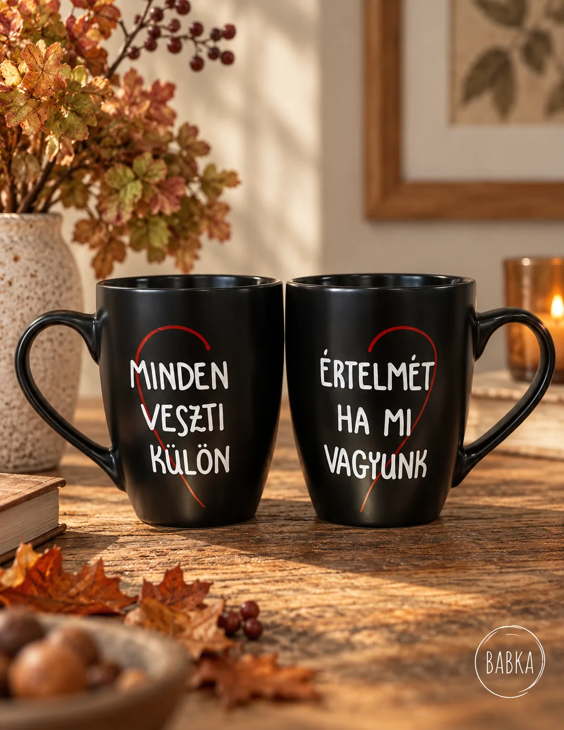 Szerelmespáros bögre (Minden értelmét veszti, ha mi külön vagyunk.)