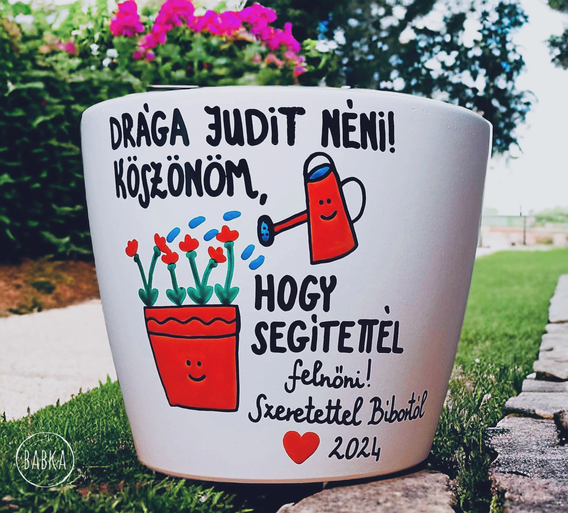 Ballagási kaspó  (személyre szabható)