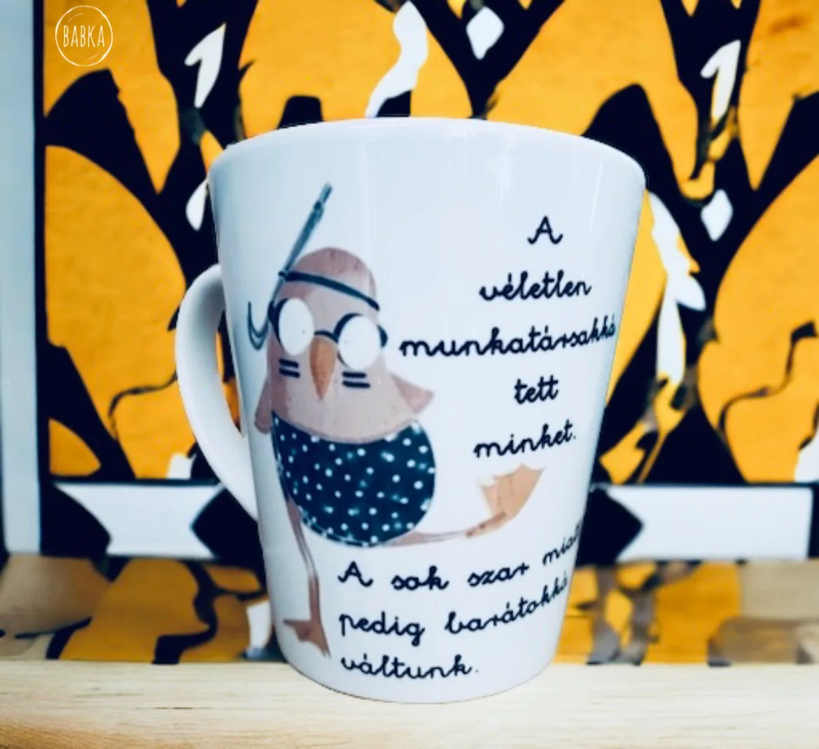 Munkahelyi barátság bögre (tejeskávés) (madár)