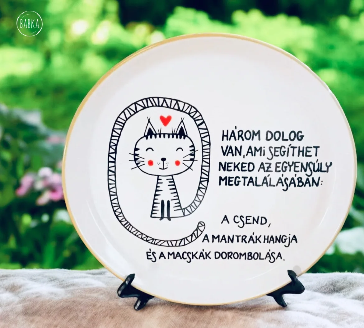Mantra és macska (tányér)