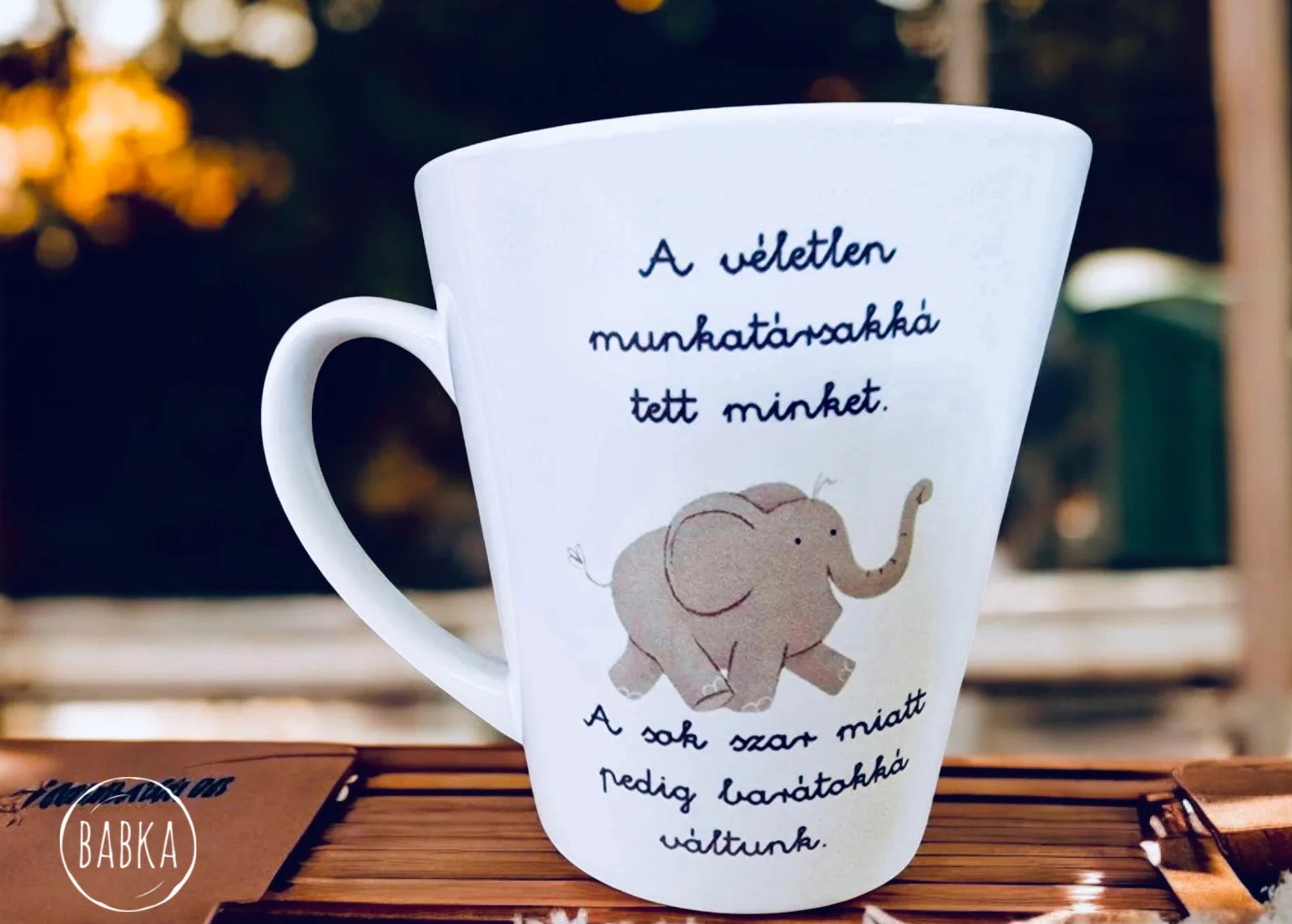 Munkahelyi barátság bögre (elefánt) (tejeskávés)