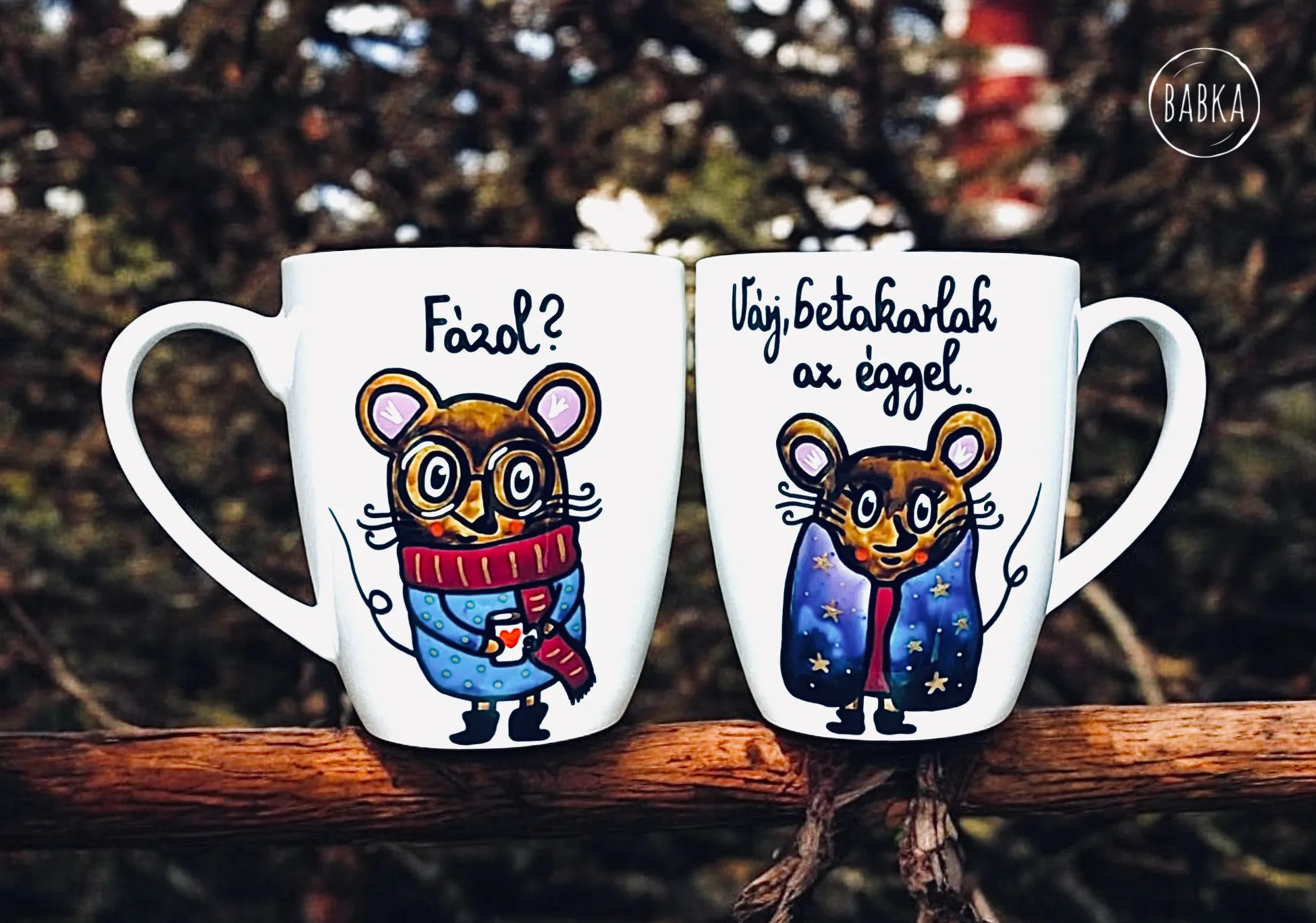 Fázol? várj, betakarlak az éggel. (Radnóti-páros bögre)