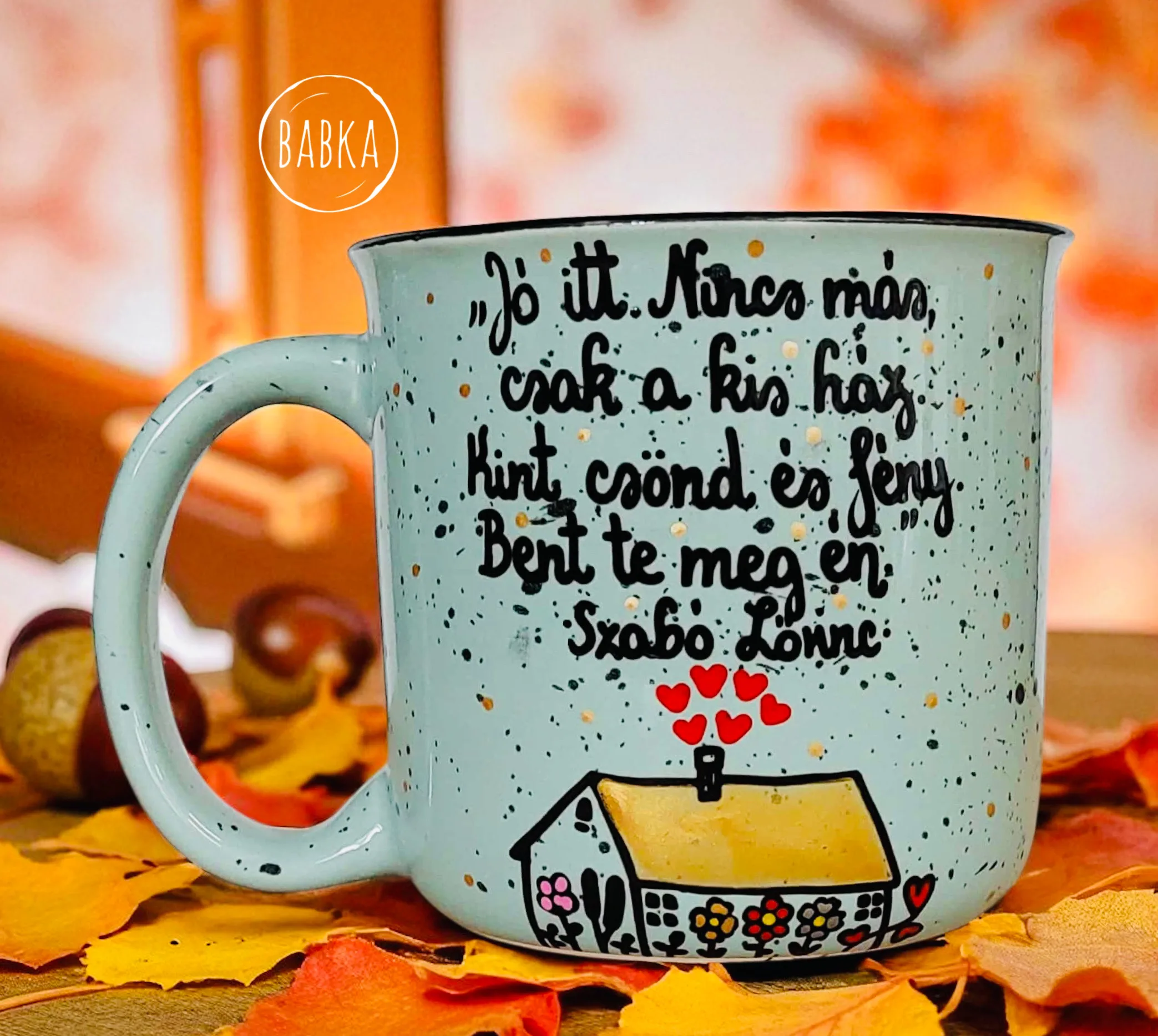 "Kis ház" bögre (Szabó Lőrinc)