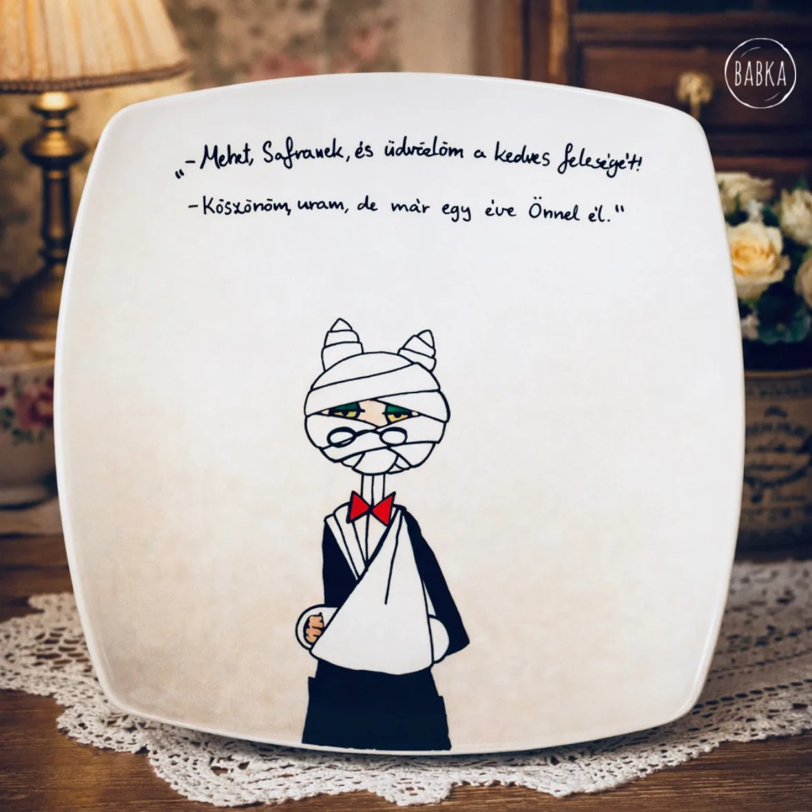 Macskafogó (tányér) (Üdvözlöm a kedves feleségét!)