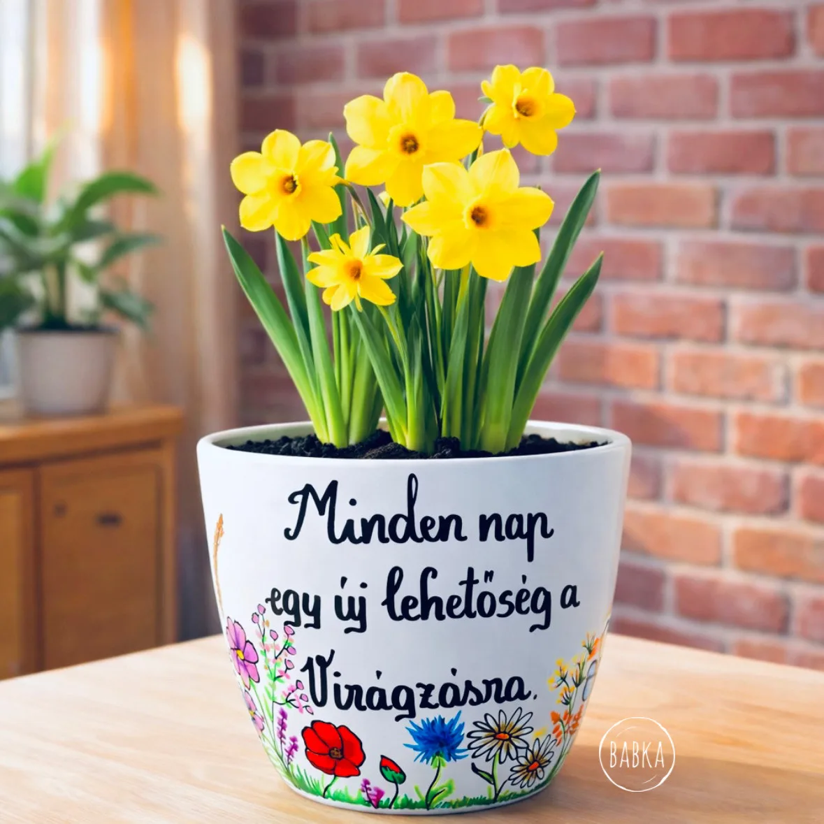 Minden nap egy új lehetőség (kaspó)