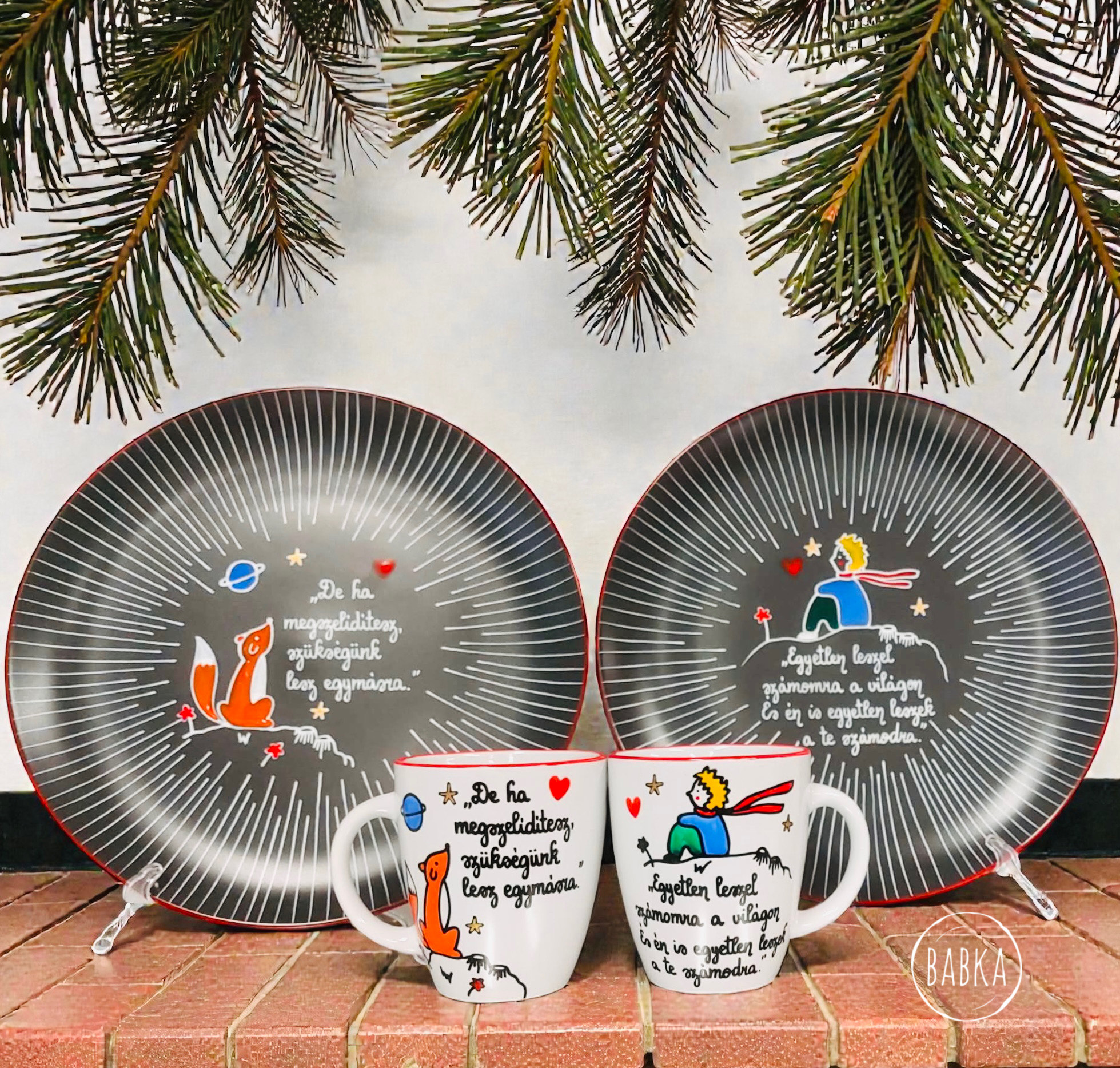 A kis herceg (színes)szett (De ha megszelídítesz, szükségünk lesz egymásra, egyetlen leszel számomra a világon. És én is egyetlen leszek a te számodra.) (másolat)