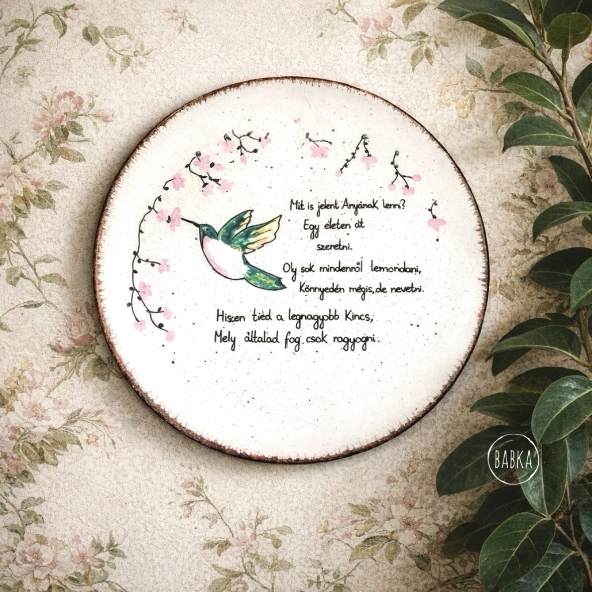 Anya kolibris tányér