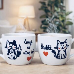 Ennyi év után is? -Örökké (cicás páros csésze)