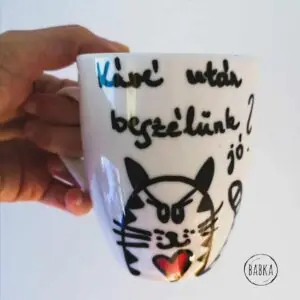 Kávés bögre (mérges cica)