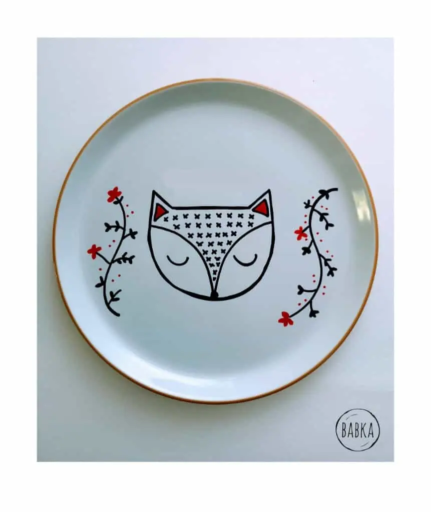 Róka tányér (SZÍN A TÁNYÉR PEREMÉRE VONATKOZIK)