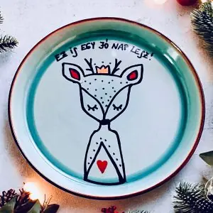 Motivációs tányér (Ez is egy jó nap lesz!) (őzike)