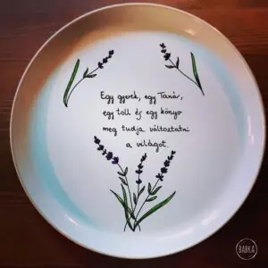 Ballagás tányér - egy gyerek, egy tanár