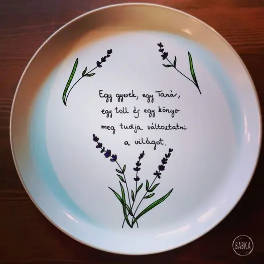 Ballagás tányér - egy gyerek, egy tanár