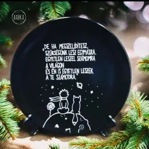 A Kis Herceg tányér - fekete