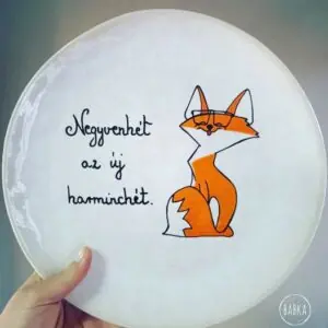 Szülinapi rókás tányér (szabadon variálható felirattal)