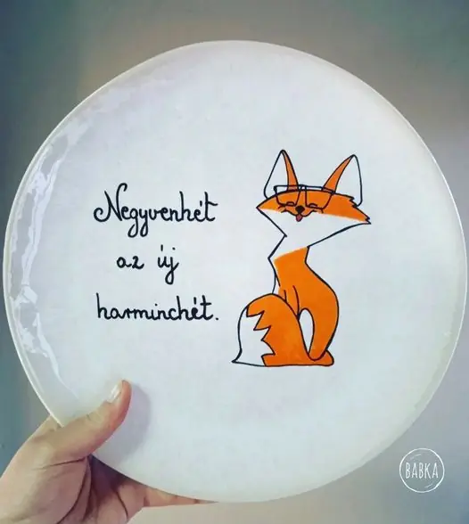Szülinapi rókás tányér (szabadon variálható felirattal)