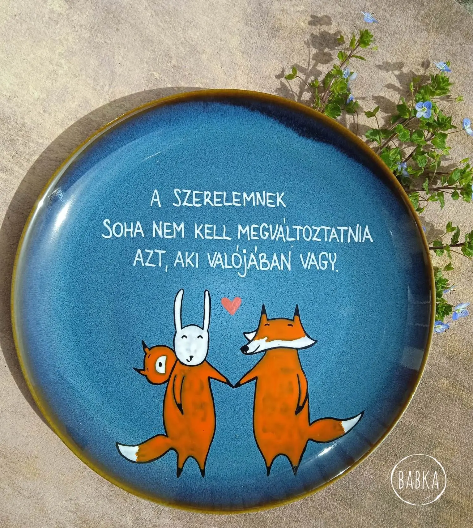 Róka szerelem tányér