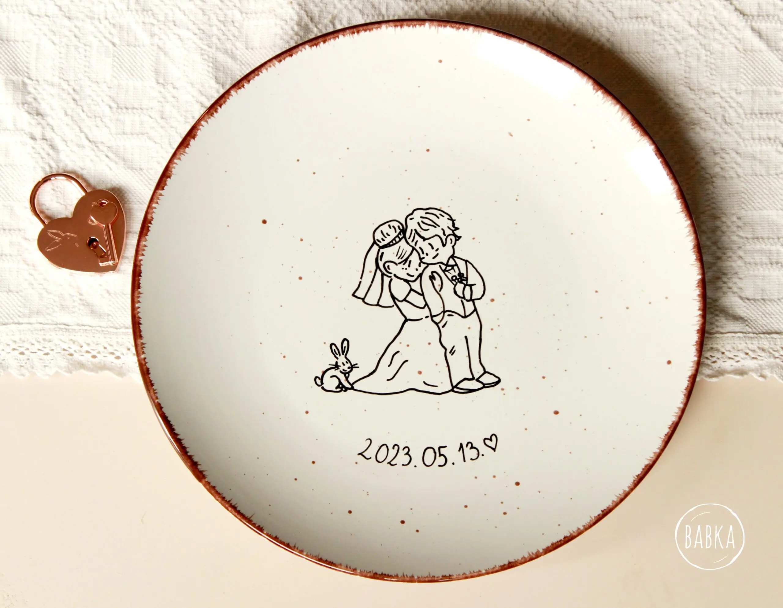 Esküvői tányér (a dátum szabadon variálható)