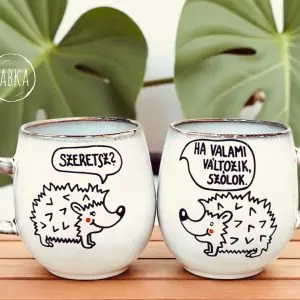 Süni romantika - páros bögre (4dl-4dl) (Szeretsz? Ha valami változik, szólok!)