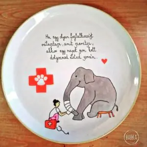 Állatorvos pogácsás tál (27cm) - Fekete