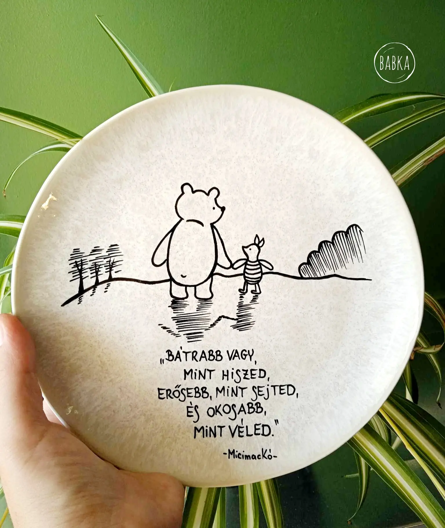 Micimackó motivációs tányér