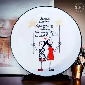 Testvéri szeretet tál  (Az igazi testvér olyan mint egy csillag. Nem mindig látod, de tudod, hogy létezik.) - Fekete