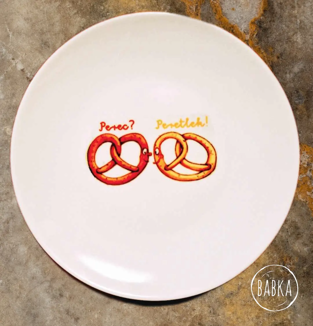 Reggeliző tányér (perec)