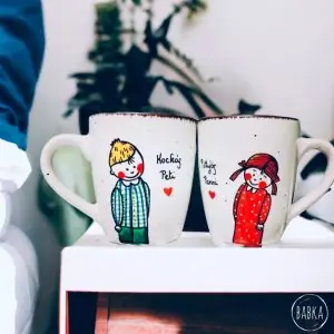 Kockás Peti és Pöttyös Panni (bögrepár) - Kék