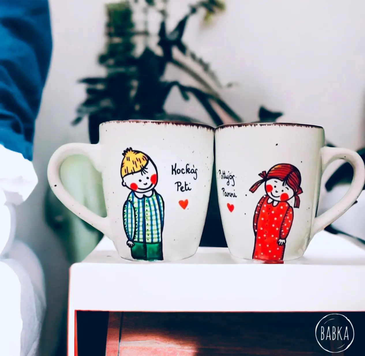 Kockás Peti és Pöttyös Panni (bögrepár)