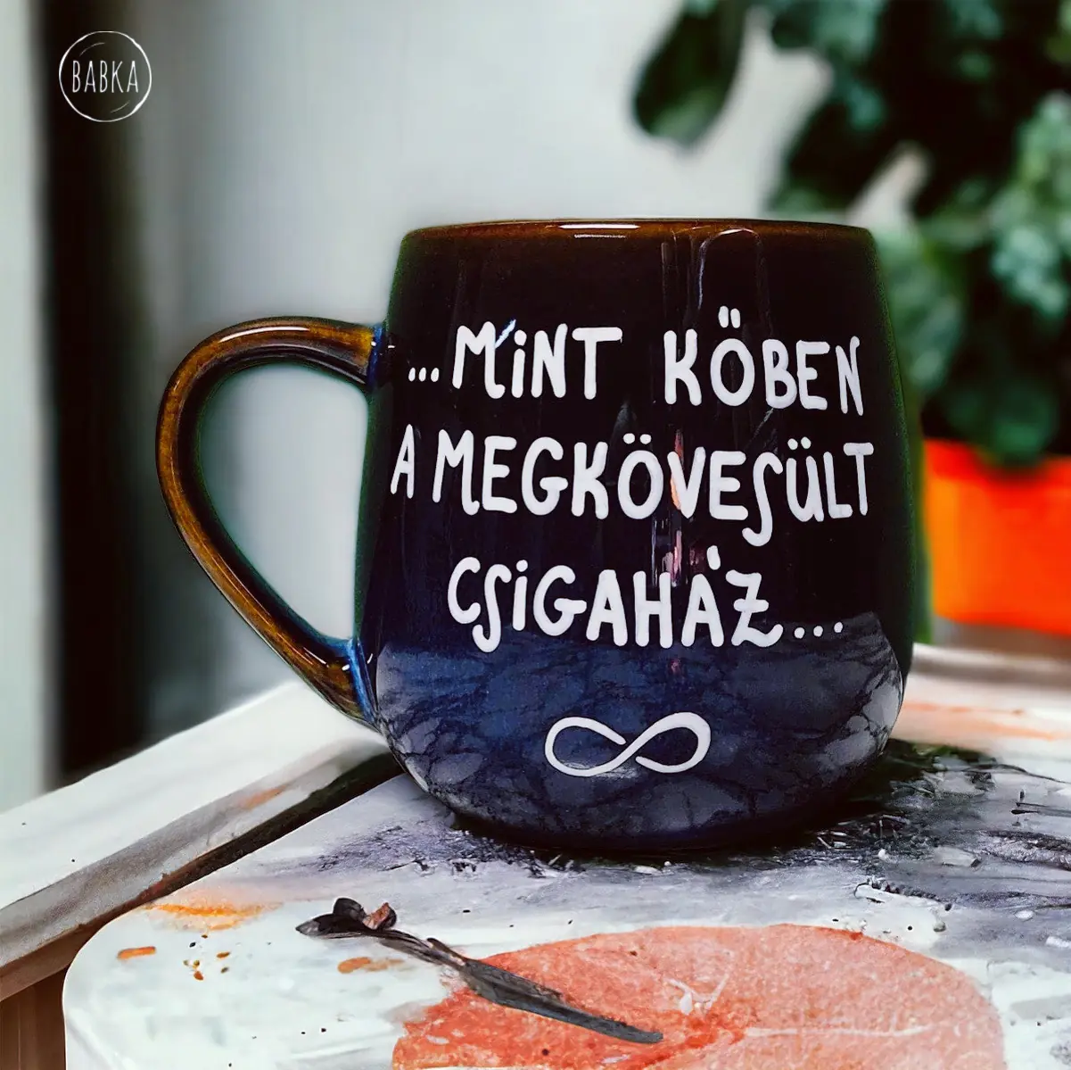 Radnóti csuporbögre (4dl) (...mint kőben a megkövesült csigaház...)