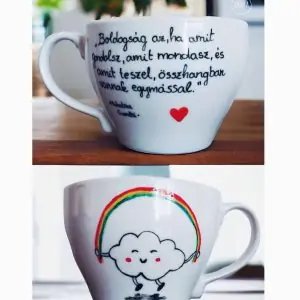Gandhi csésze (Boldogság az, ha amit gondolsz, amit mondasz, és amit teszel, összhangban vannak egymással.
