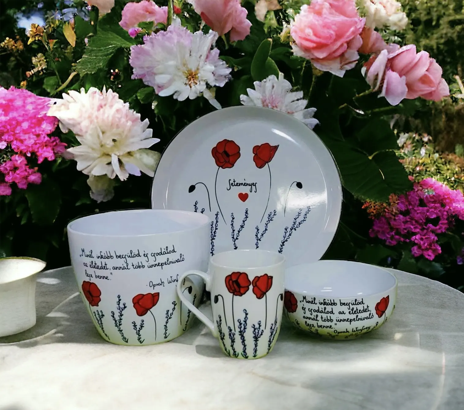 Tavaszi szett (pipacsok) "Minél inkább becsülöd és csodálod az életet, annál több ünnepelnivaló lesz benne." - Oprah Winfrey