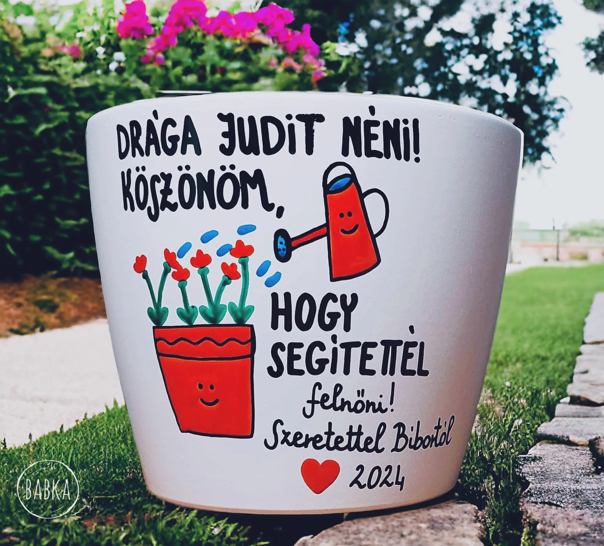 Ballagási kaspó (személyre szabható)