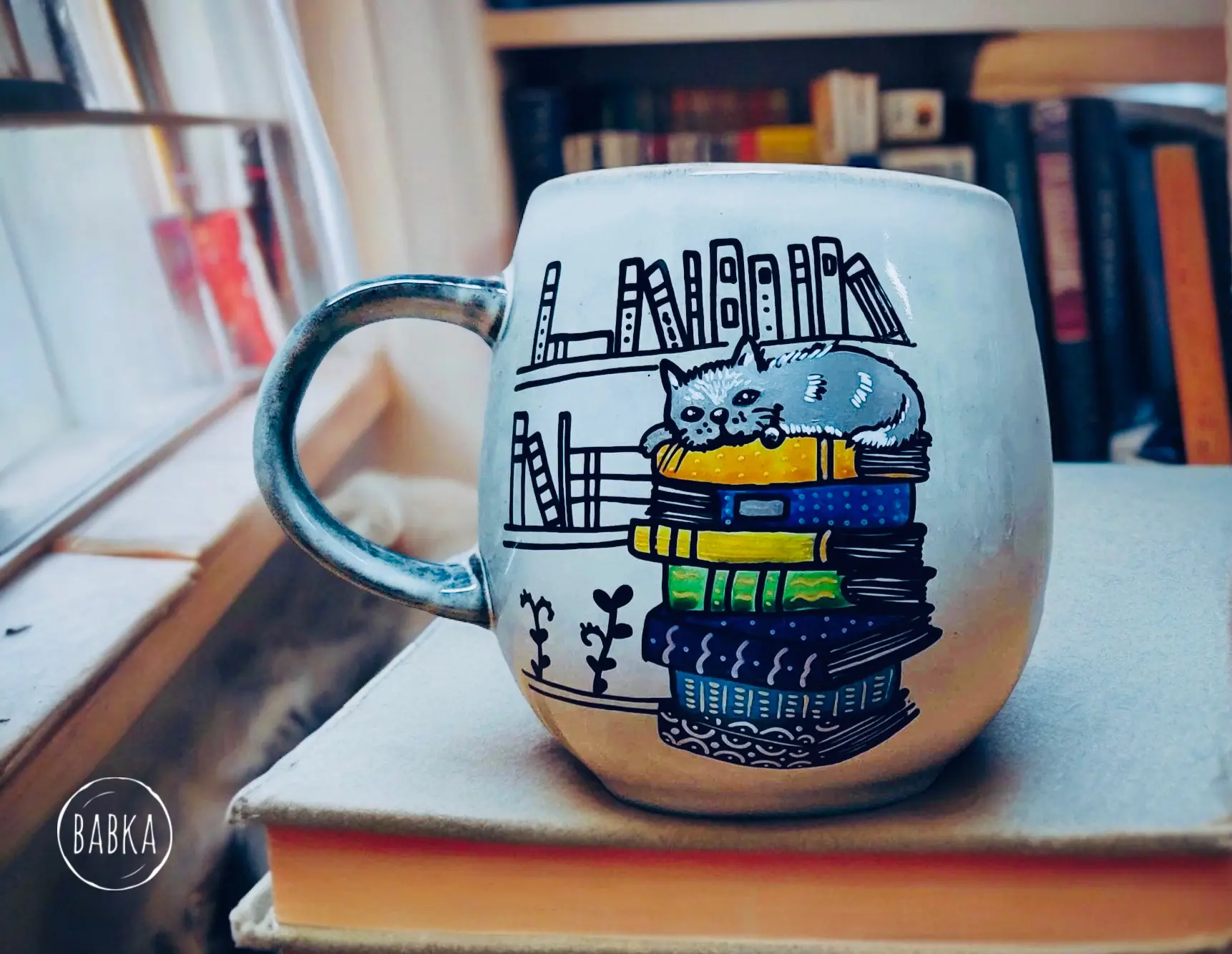 Könyv és macska bögre LIMITÁLT!