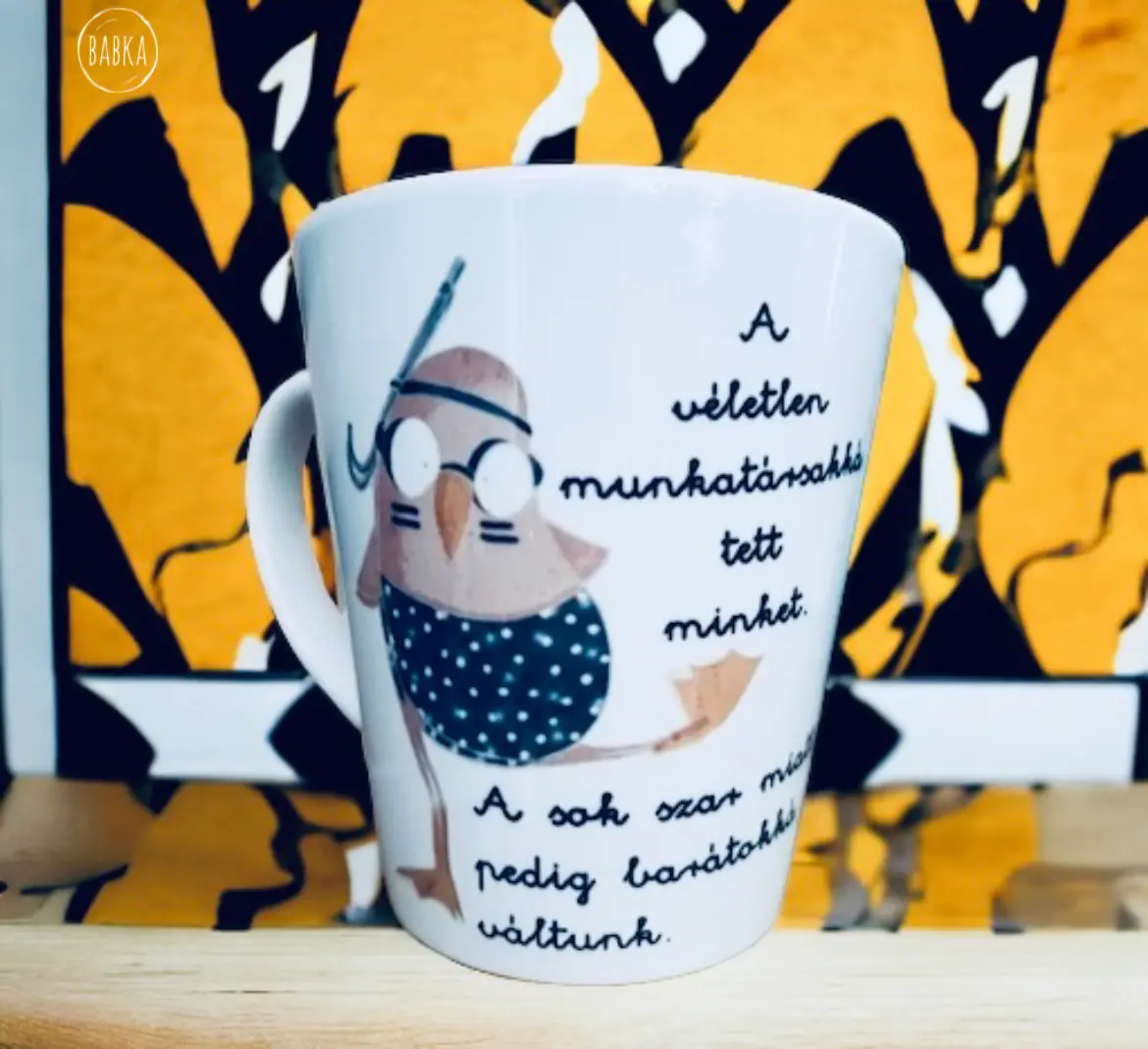 Munkahelyi barátság bögre (tejeskávés) (madár)