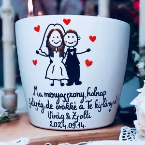 Esküvői kaspó (személyre szabható)