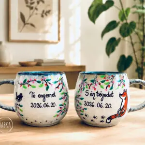 Páros bögre (4dl) (Te engemet, én tégedet.)  (róka-rigó)