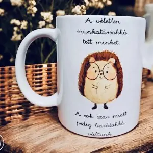 Munkahelyi barátság bögre (süni)