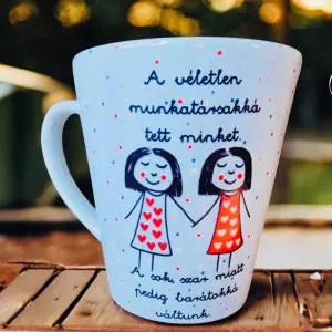 Munkahelyi barátság bögre (barátnők) (tejeskávés)