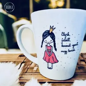 Motivációs bögre (királylány) (tejeskávés)