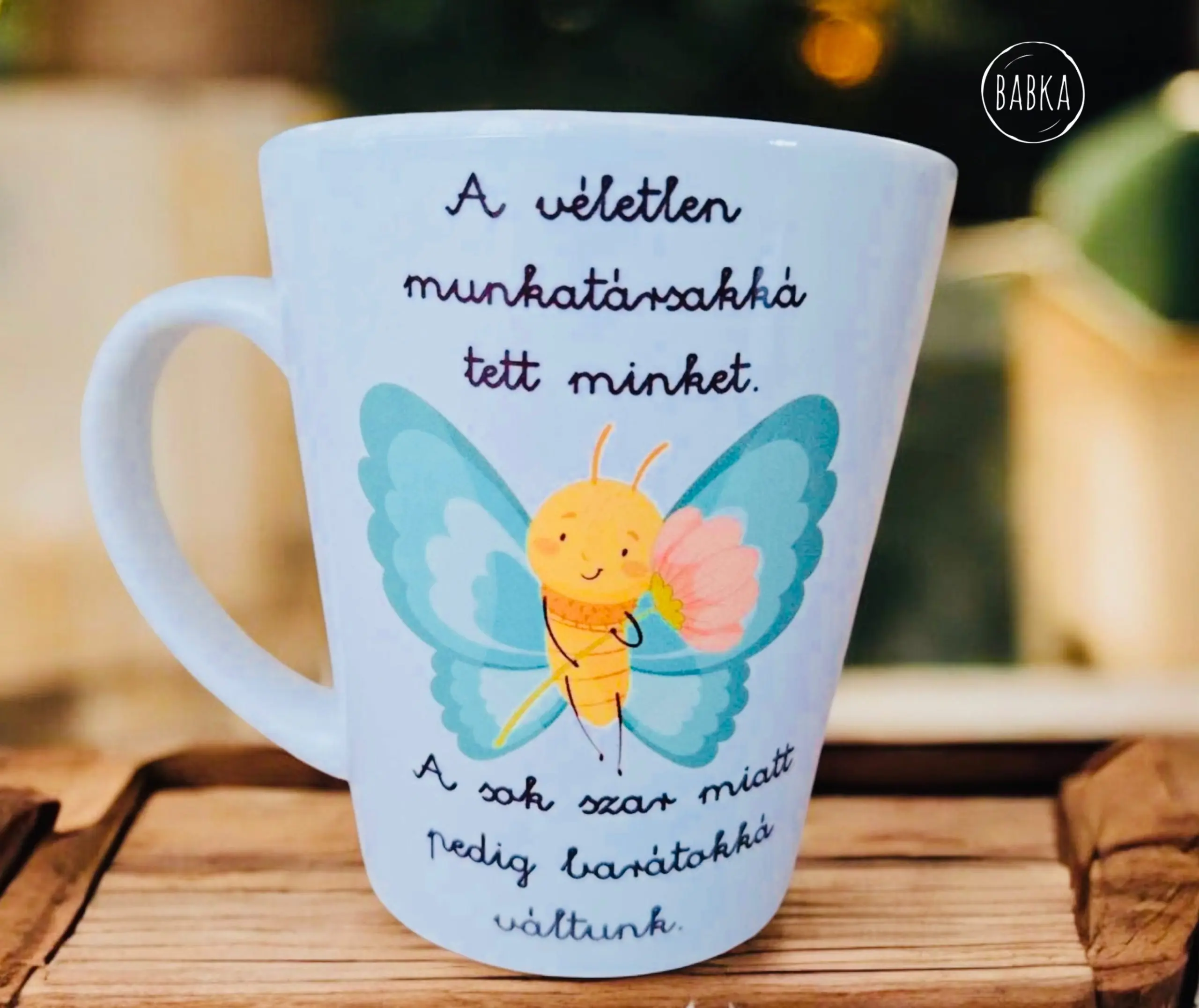 Munkahelyi barátság bögre (pillangó) (tejeskávés)
