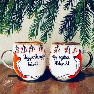 Páros bögre (4dl) (Igyunk együtt kávét- Egy egész életen át) (róka)