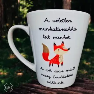 Munkahelyi barátság bögre (róka) (tejeskávés)